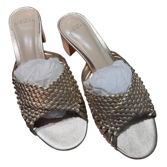 New Alexandre Birman Gold Braided Woven Ellie Block Heel Sandals Size 36.5 W/Box - Picture 6 of 12